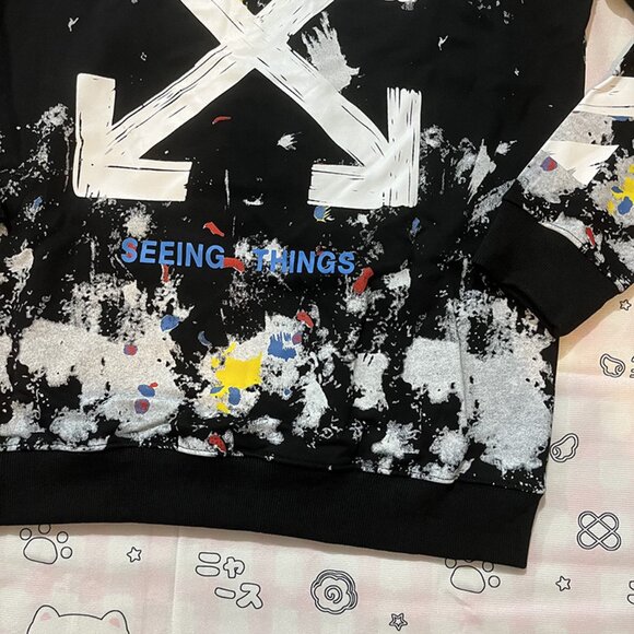 Off-White Black Graffiti Hooded Sweatshirt - Picture 6 of 7